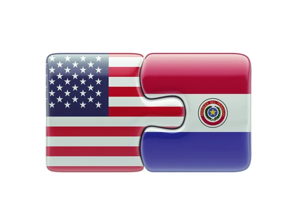 Paraguay United States Puzzle-Konzept — Stockfoto