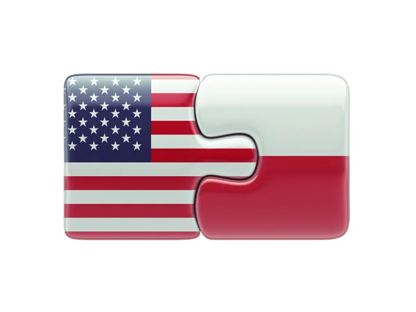 Polen Verenigde Staten puzzel Concept — Stockfoto