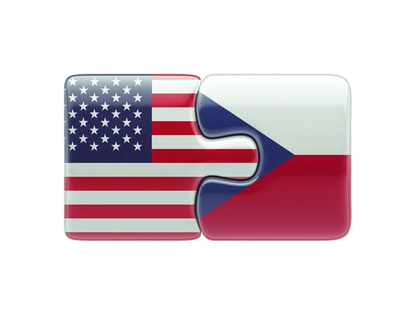 Verenigde Staten Tsjechië puzzel Concept — Stockfoto