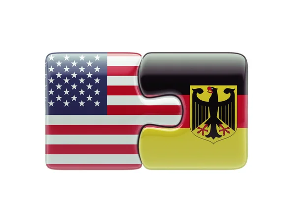 Ηνωμένες Πολιτείες Γερμανία παζλ έννοια — Φωτογραφία Αρχείου