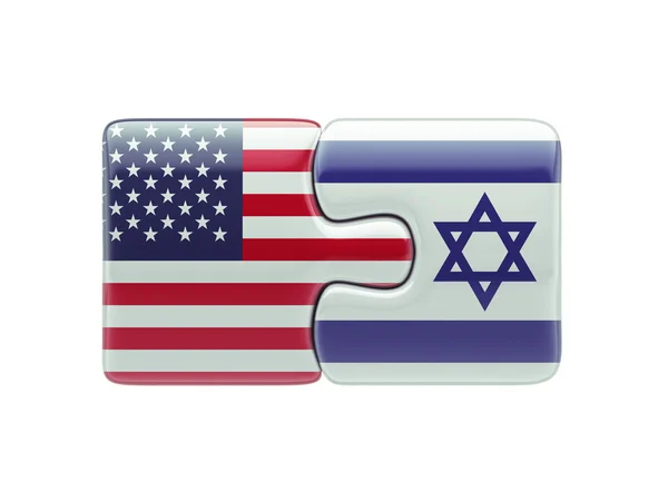 Ηνωμένες Πολιτείες Ισραήλ παζλ έννοια — Φωτογραφία Αρχείου