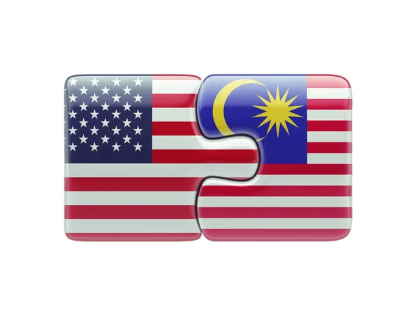 미국 말레이시아 퍼즐 개념 — 스톡 사진