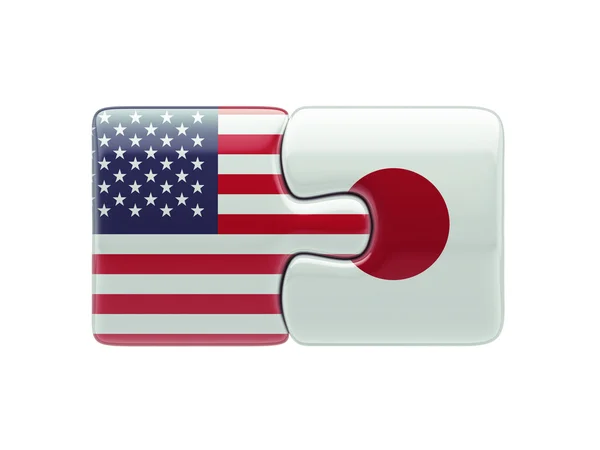 Verenigde Staten Japan puzzel Concept — Stockfoto