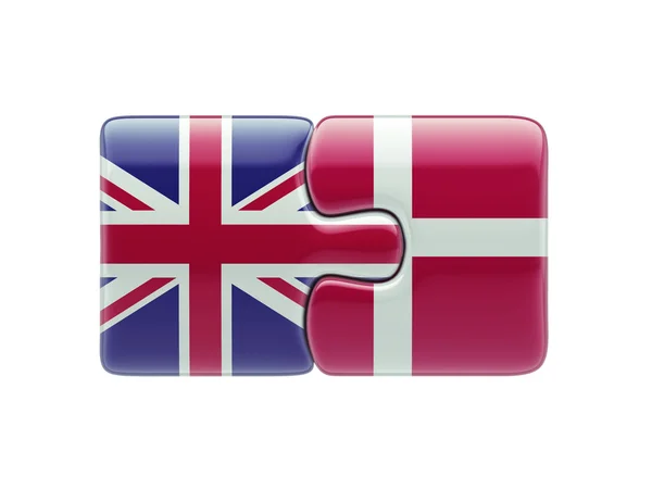 Reino Unido Dinamarca Puzzle Concept — Fotografia de Stock