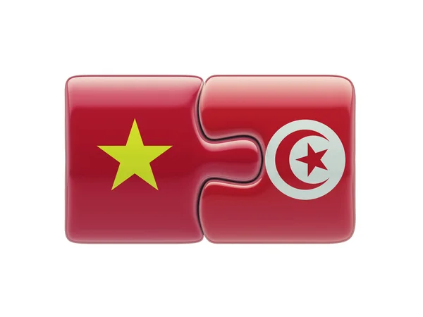 Tunesië Vietnam puzzel Concept — Stockfoto