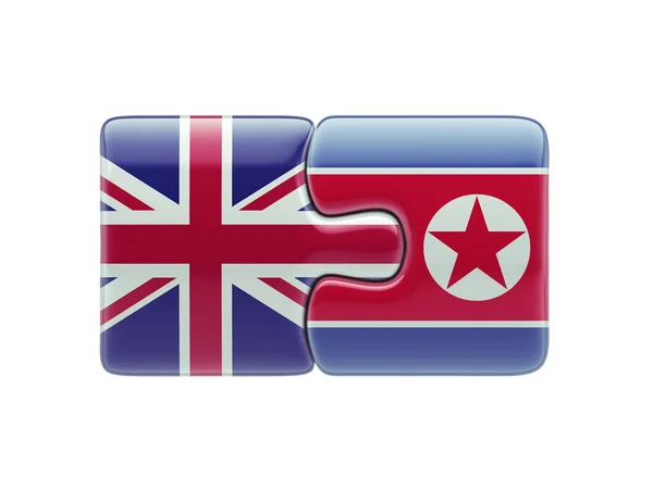 United Kingdom North Korea  Puzzle Concept — Stock Photo, Image