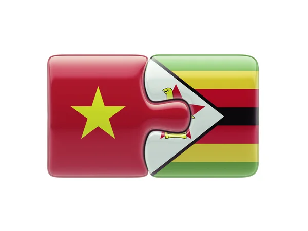 Zimbabwe Vietnam  Puzzle Concept — Stock Photo, Image