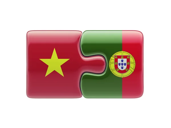 Conceito de quebra-cabeça de Vietnam de Portugal — Fotografia de Stock