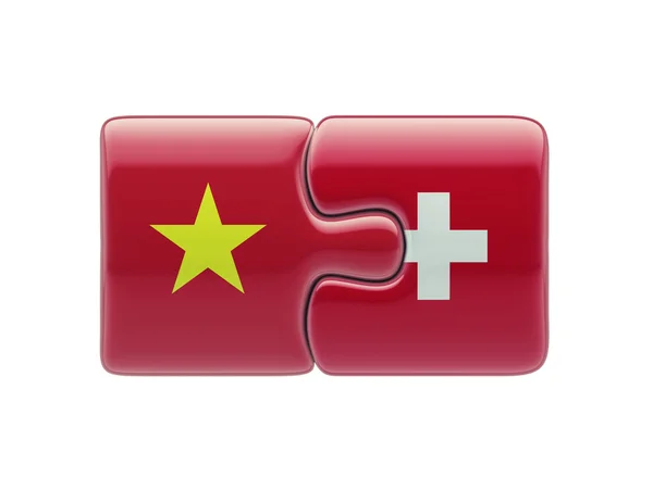 ベトナムのスイス連邦共和国のパズルのコンセプト — ストック写真