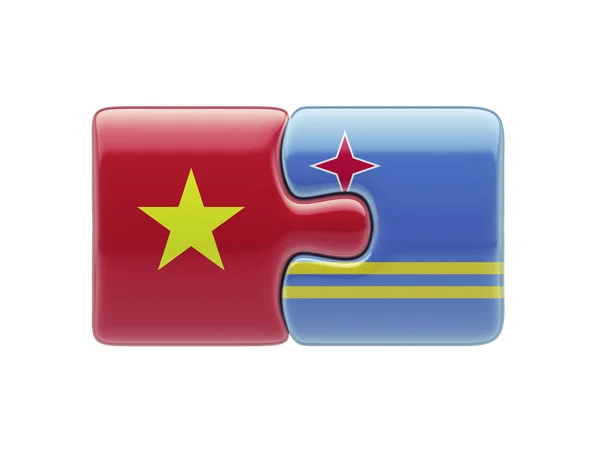 Vietnam Aruba puzzel Concept — Stockfoto