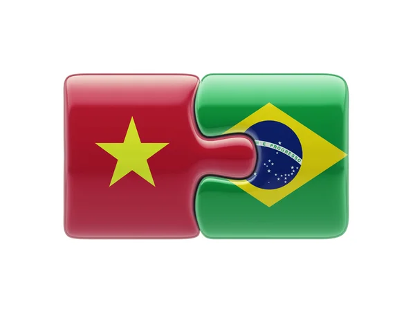 Vietnam Brasil Puzzle Concept — Fotografia de Stock