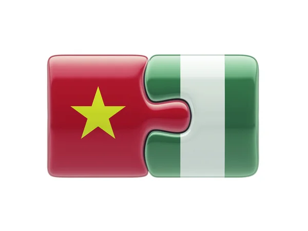 Vietnam Nigeria  Puzzle Concept — Stock Photo, Image