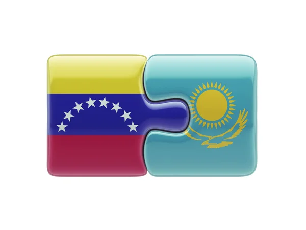 Kazachstán Venezuela logická koncepce — Stock fotografie