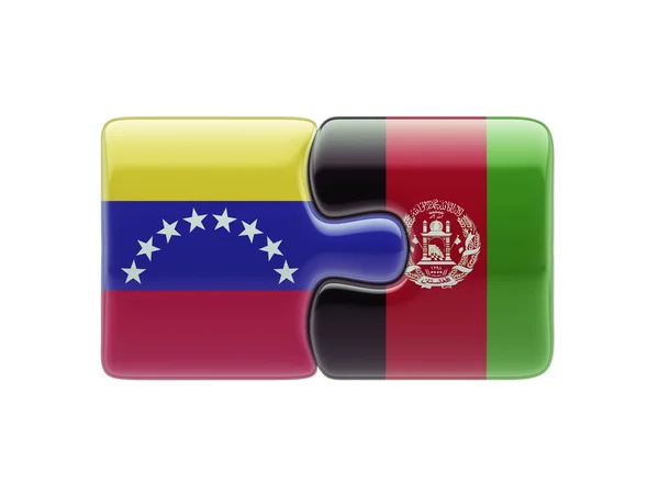 Afganistán Venezuela Puzzle Concepto — Foto de Stock