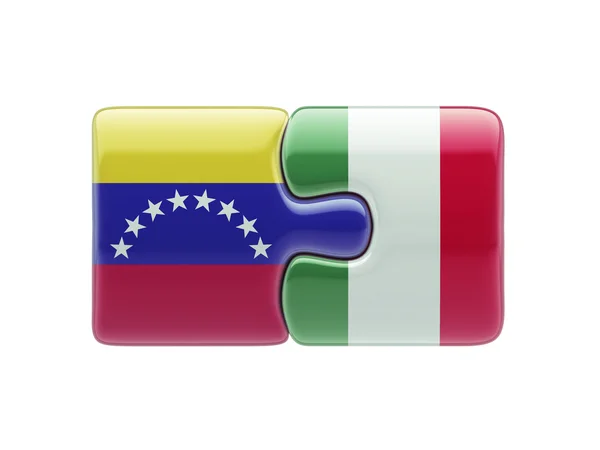 Venezuela Italy  Puzzle Concept — Stock Photo, Image