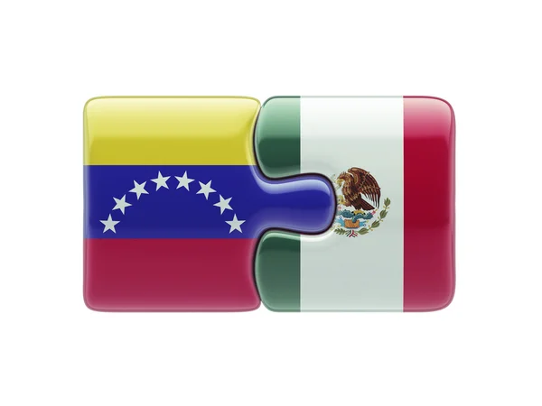 Venezuela Mexico Puzzle Concept — Stock Photo, Image