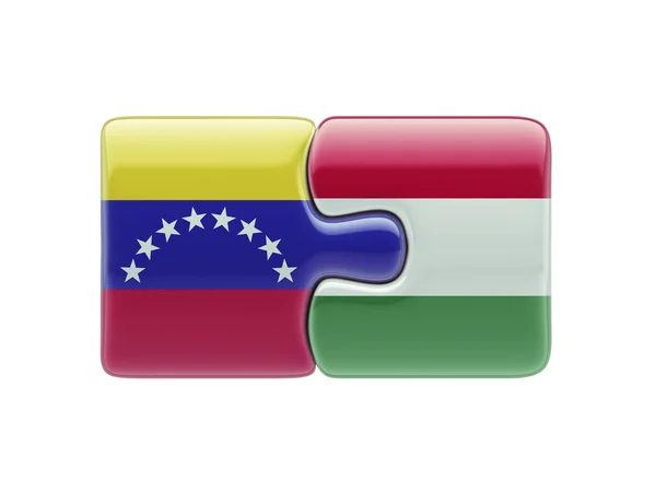 Venezuela Hungría Puzzle Concepto —  Fotos de Stock