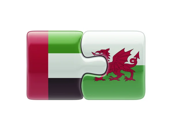 Wales United Arab Emirates Puzzle Concept — Stock Photo, Image