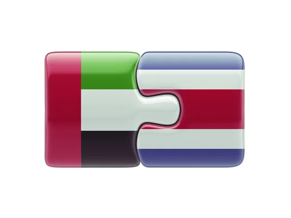 Costa Rica United Arab Emirates puzzle Conceito — Fotografia de Stock