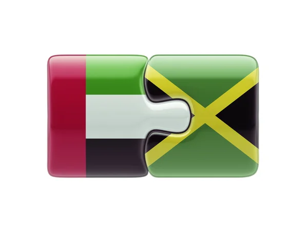 Jamaica United Arab Emirates puzzle Concept — Stock Photo, Image