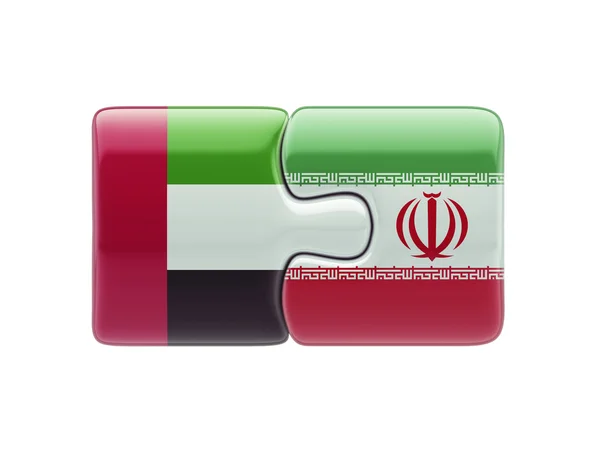 Irán Emiratos Árabes Unidos puzzle Concepto — Foto de Stock