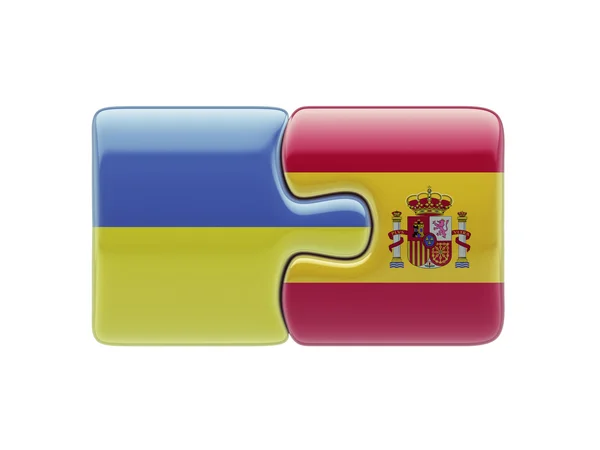 Ukraine Espagne Puzzle Concept — Photo