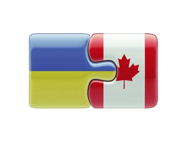 Concept de Puzzle Canada Ukraine — Photo
