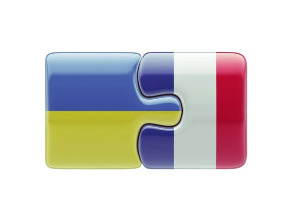 Ukraine France  Puzzle Concept — Stock Photo, Image