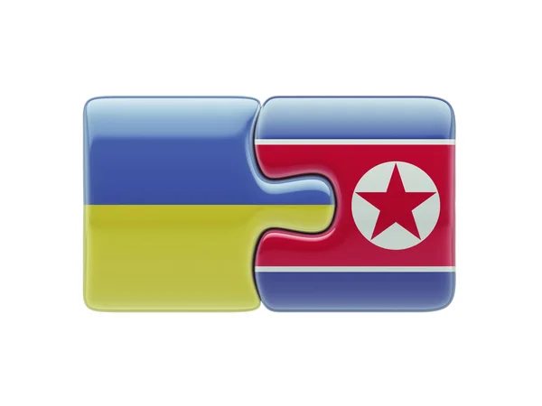 ウクライナ北朝鮮パズル コンセプト — ストック写真