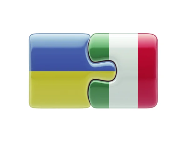 ウクライナ イタリア パズル コンセプト — ストック写真