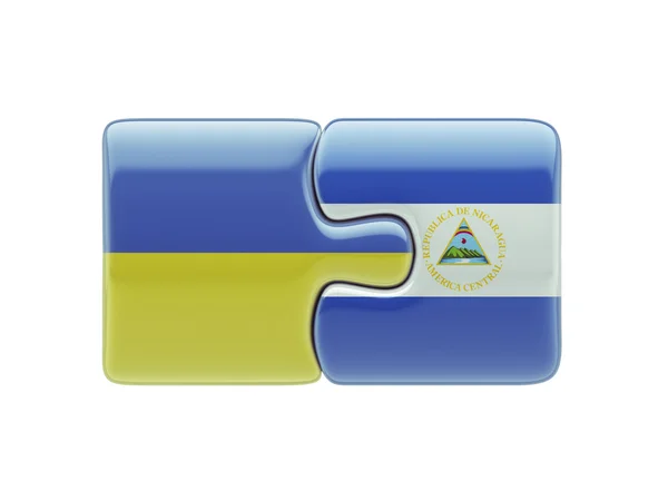 L'Ukraine Nicaragua Puzzle Concept — Photo
