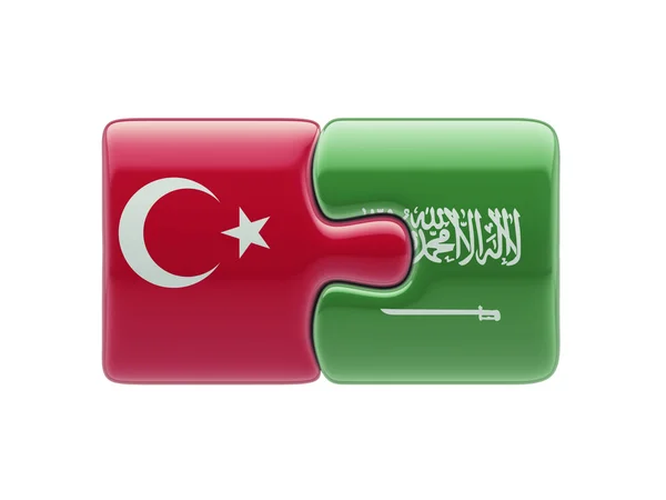 Saudi Arabia Turkey  Puzzle Concept — Stock Photo, Image