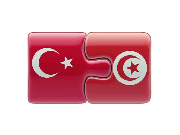 Tunesië Turkije puzzel Concept — Stockfoto