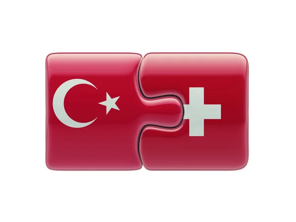 Turquia Suíça Puzzle Concept — Fotografia de Stock