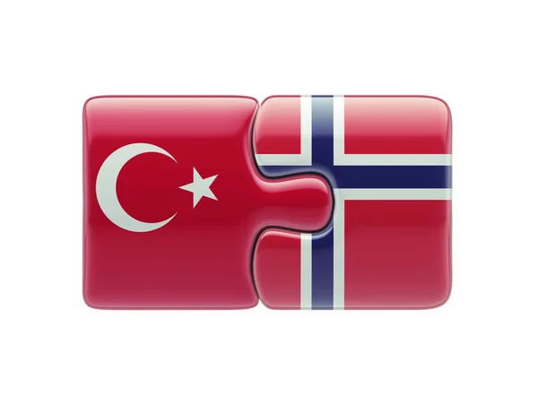 Noruega Turquía Puzzle Concepto — Foto de Stock