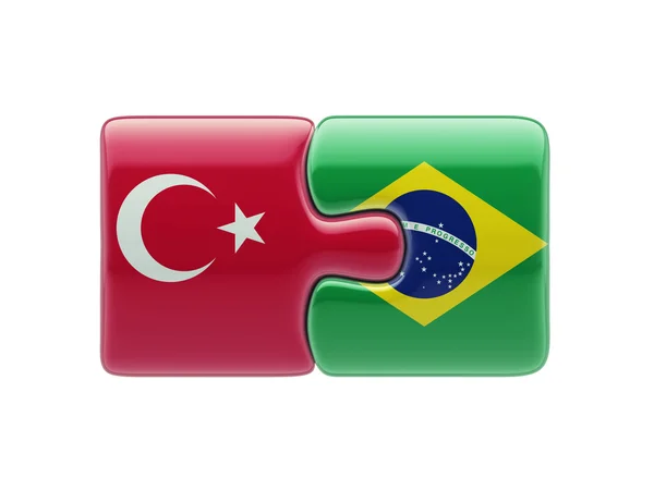 Turkey Brazil  Puzzle Concept — Stock Photo, Image