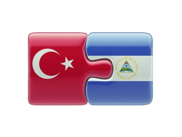 Turkey Nicaragua  Puzzle Concept — Stock Photo, Image