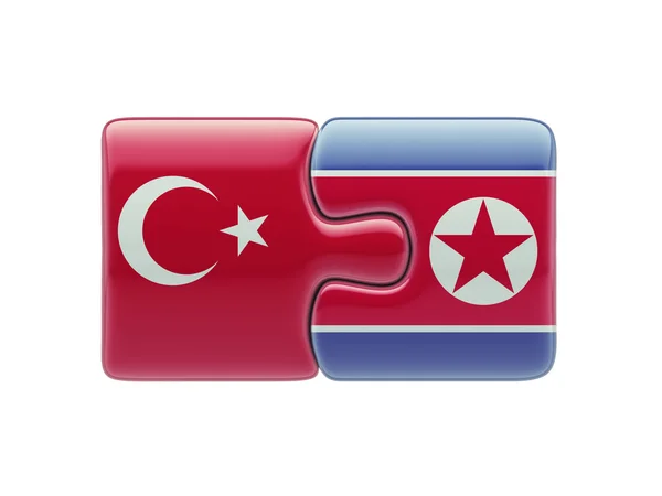 Turkey North Korea  Puzzle Concept — Stock Photo, Image