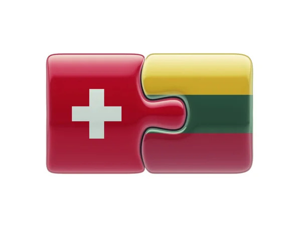 Lituânia Suíça Puzzle Concept — Fotografia de Stock