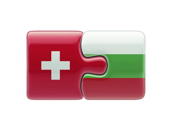 Zwitserland Bulgarije puzzel Concept — Stockfoto