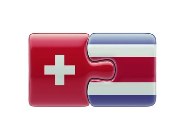 Suisse Costa Rica Puzzle Concept — Photo