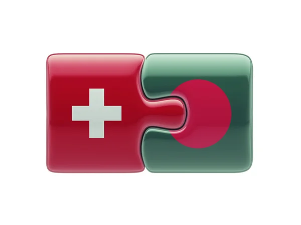 Suiza Bangladesh Puzzle Concepto —  Fotos de Stock