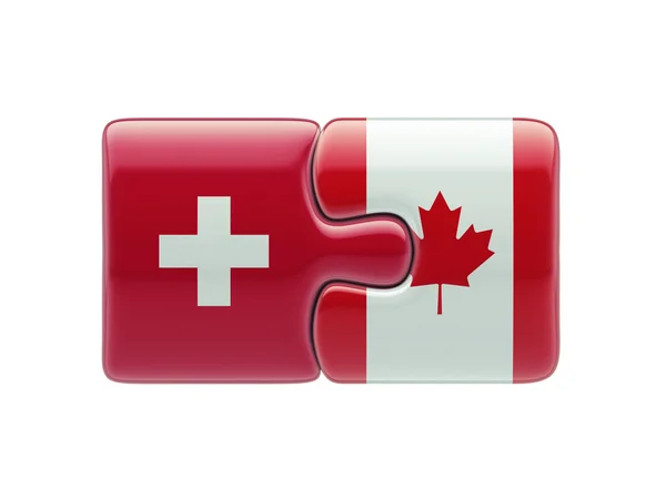 Suiza Canadá Puzzle Concepto — Foto de Stock