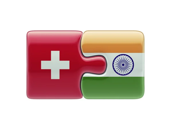 Suisse Inde Puzzle Concept — Photo