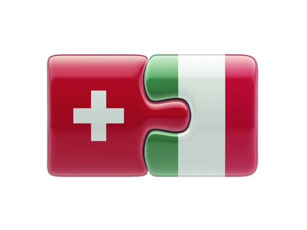 Suiza Italia Puzzle Concepto —  Fotos de Stock