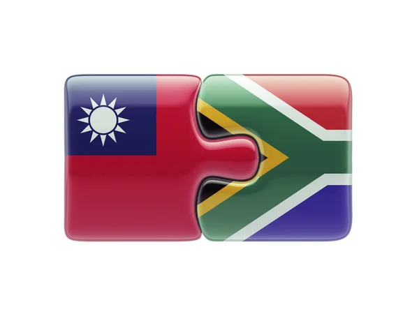 Sudáfrica Taiwán Puzzle Concepto — Foto de Stock