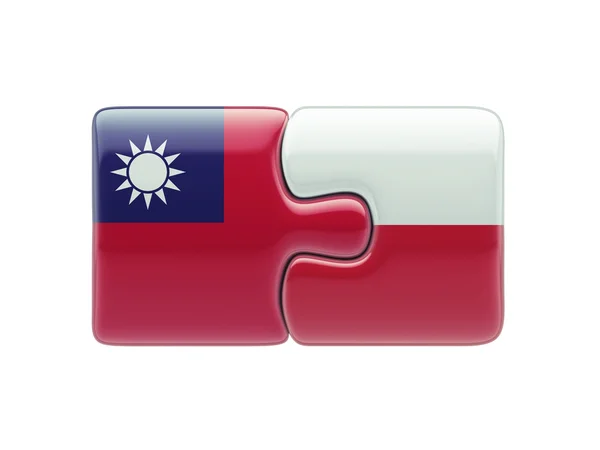 Poland Taiwan  Puzzle Concept — Stock Photo, Image