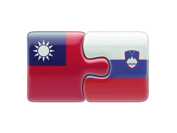 Slovenien Taiwan pussel koncept — Stockfoto