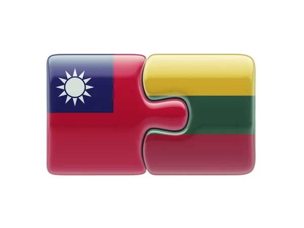 Lithuania Taiwan  Puzzle Concept — Stock Photo, Image