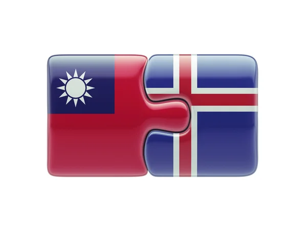 Islanda Taiwan Puzzle Concept — Fotografie, imagine de stoc